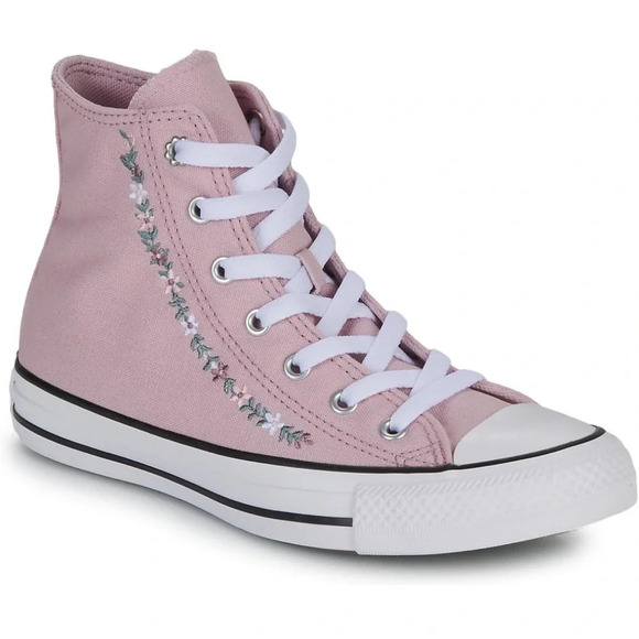 Converse Shoes - New Converse Chuck Taylor All Star Floral Embroidered Purple Sneaker Size 5